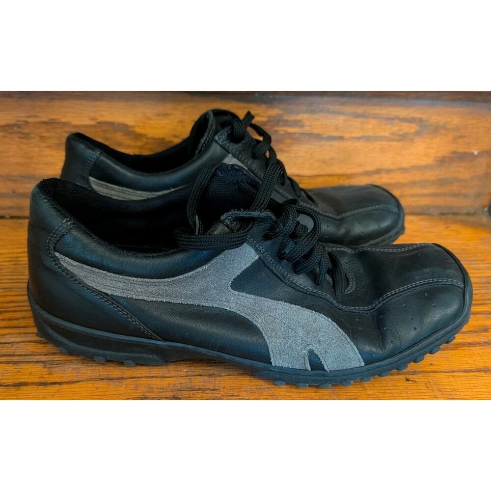 Bullboxer Leather Casual Shoes Comfort Walking Black Gray Mens Size 12
